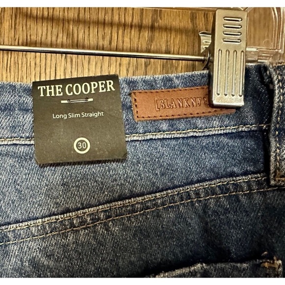 BLANKNYC cooper Long slim straight jeans 30 blue denim NWT Split High Waist - Picture 5 of 8